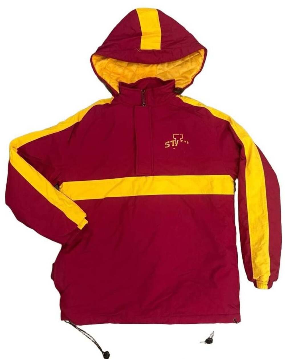Vintage NCAA Iowa State Cyclones Pullover Anorak Jacket Hooded Mens Small Red